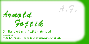 arnold fojtik business card